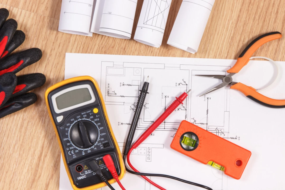 Electrical diagrams multimeter for measurement illustration